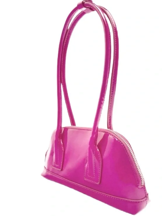 Zara NWOT Fuchsia Patent Shoulder Bag - Picture 2 of 7
